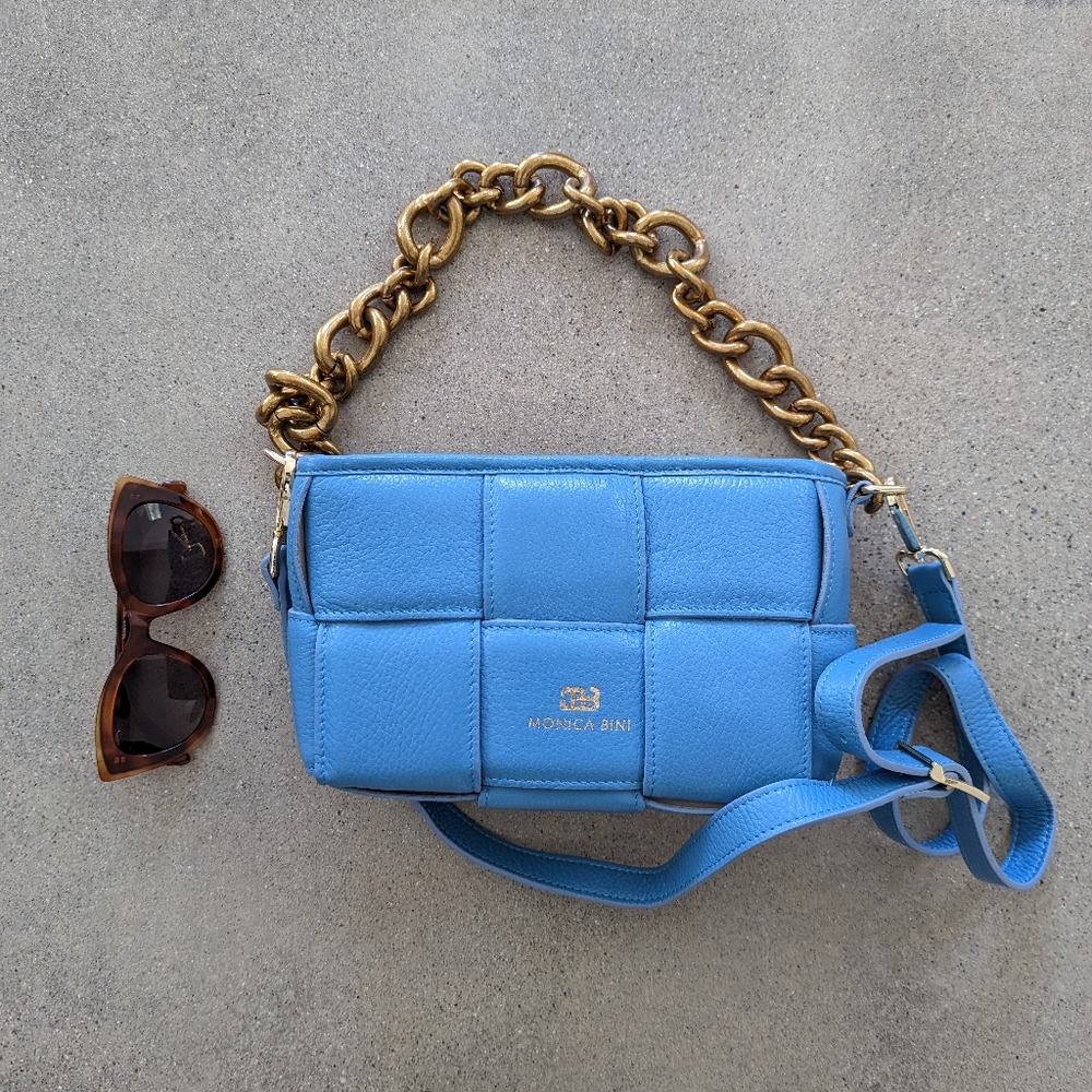 Monika Bini ROBINS EGG LEATHER HANDBAG - Picture 6 of 8